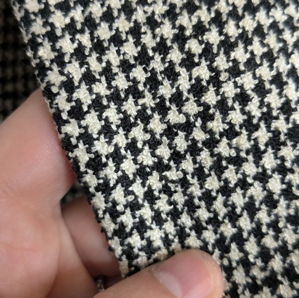MNG Black & White Houndstooth Print Blazer Jacket  - Size M - Picture 5 of 6